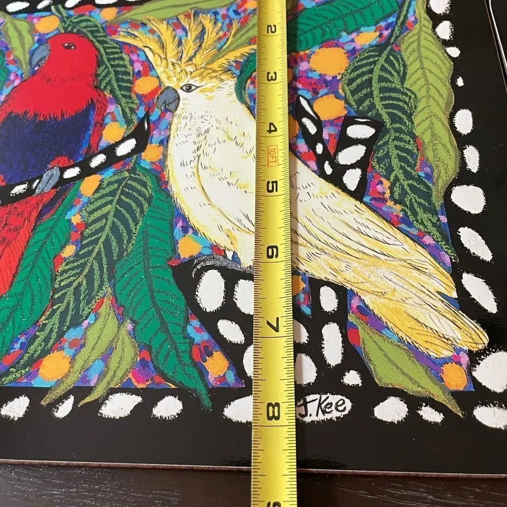 Jenny Kee Designer Tropical Birds Vintage Australian Cork Gloss Placemats set/6